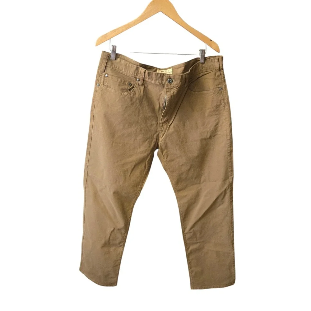 Orvis 38x30 Five Pocket Khaki Pants‎ Brown Cotton Straight Outdoor